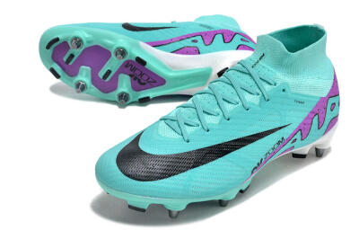 Men's Nike Air Zoom Mercurial Superfly 9 Elite SG Soft Ground High-Tops Football Boots - Blue/Purple/Black