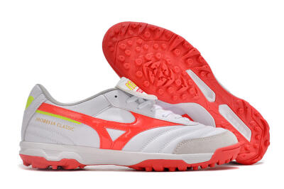 Men's Mizuno Morelia Classic TF Artificial Turf Low-Tops Football Shoes - White/Red/Green
