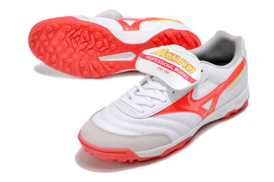 Men's Mizuno Morelia Classic TF Artificial Turf Low-Tops Football Shoes - White/Red/Green