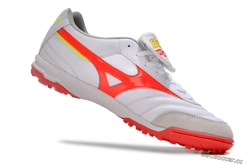 Men's Mizuno Morelia Classic TF Artificial Turf Low-Tops Football Shoes - White/Red/Green 4