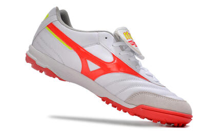 Men's Mizuno Morelia Classic TF Artificial Turf Low-Tops Football Shoes - White/Red/Green