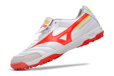 Men's Mizuno Morelia Classic TF Artificial Turf Low-Tops Football Shoes - White/Red/Green