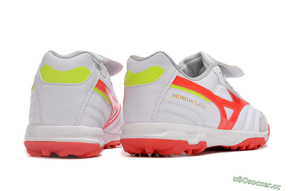 Men's Mizuno Morelia Classic TF Artificial Turf Low-Tops Football Shoes - White/Red/Green 6