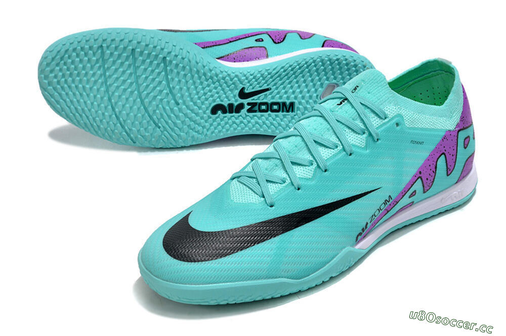 Men's Nike Air Zoom Mercurial Vapor 15 Elite IC Indoor & Futsal Low-Tops Football Shoes - Blue/Purple/Black 3