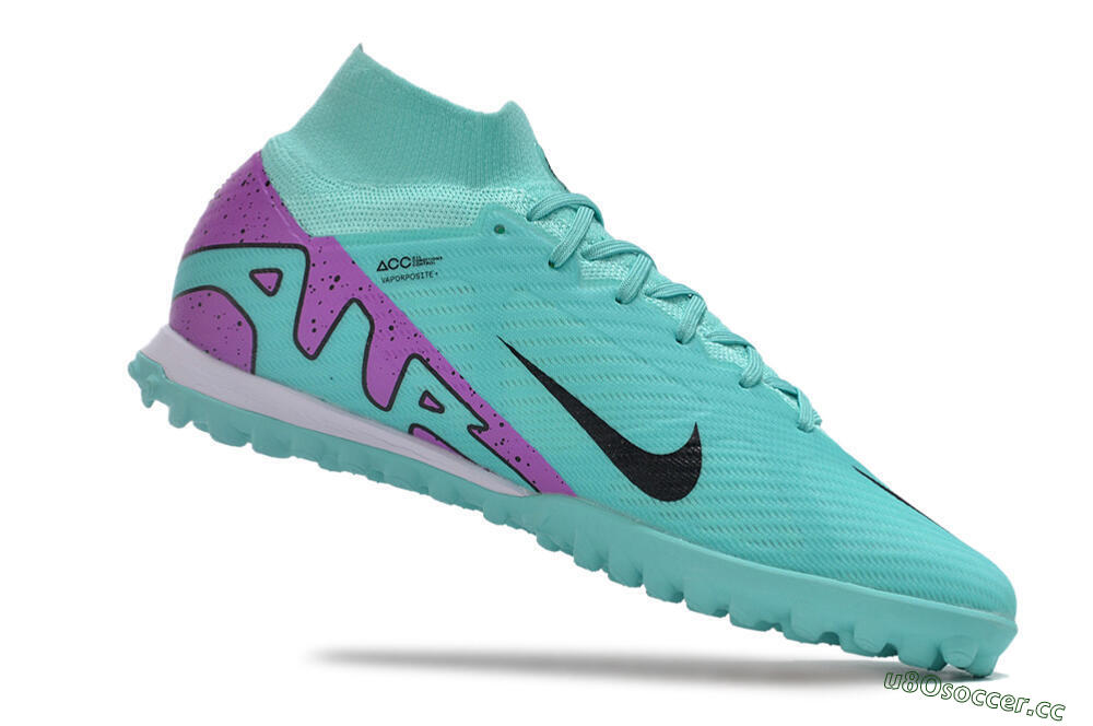 Unisex Nike Air Zoom Mercurial Superfly 9 Elite TF Artificial Turf High-Tops Football Shoes - Blue/Black/Purple 4