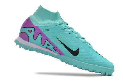 Unisex Nike Air Zoom Mercurial Superfly 9 Elite TF Artificial Turf High-Tops Football Shoes - Blue/Black/Purple