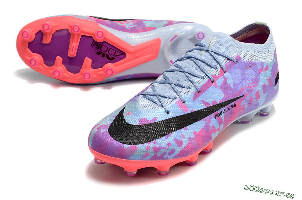 Unisex Nike Air Zoom Mercurial Vapor 15 Elite AG Artificial Grass Low-Tops Football Boots - Blue/Purple/Pink 3
