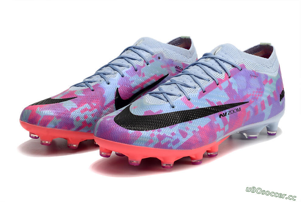 Unisex Nike Air Zoom Mercurial Vapor 15 Elite AG Artificial Grass Low-Tops Football Boots - Blue/Purple/Pink 5