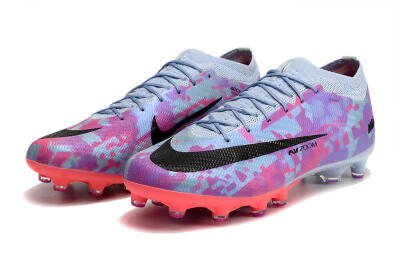 Unisex Nike Air Zoom Mercurial Vapor 15 Elite AG Artificial Grass Low-Tops Football Boots - Blue/Purple/Pink