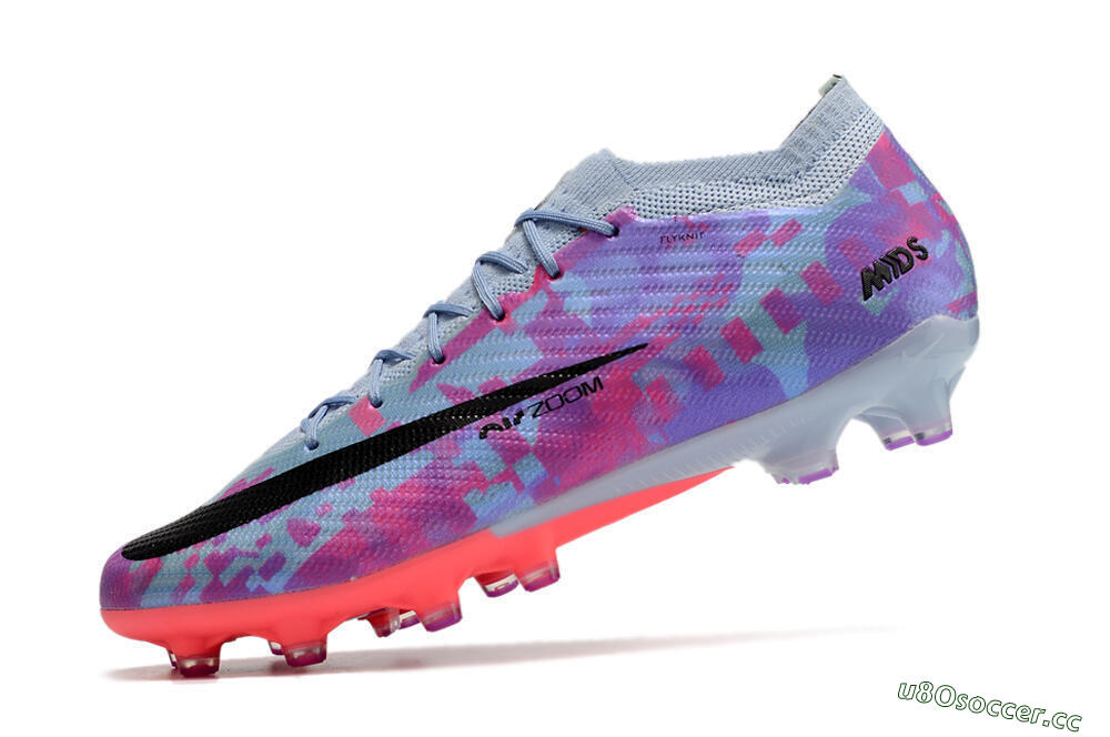 Unisex Nike Air Zoom Mercurial Vapor 15 Elite AG Artificial Grass Low-Tops Football Boots - Blue/Purple/Pink 8