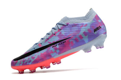 Unisex Nike Air Zoom Mercurial Vapor 15 Elite AG Artificial Grass Low-Tops Football Boots - Blue/Purple/Pink
