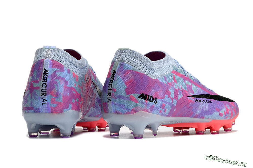 Unisex Nike Air Zoom Mercurial Vapor 15 Elite AG Artificial Grass Low-Tops Football Boots - Blue/Purple/Pink 9