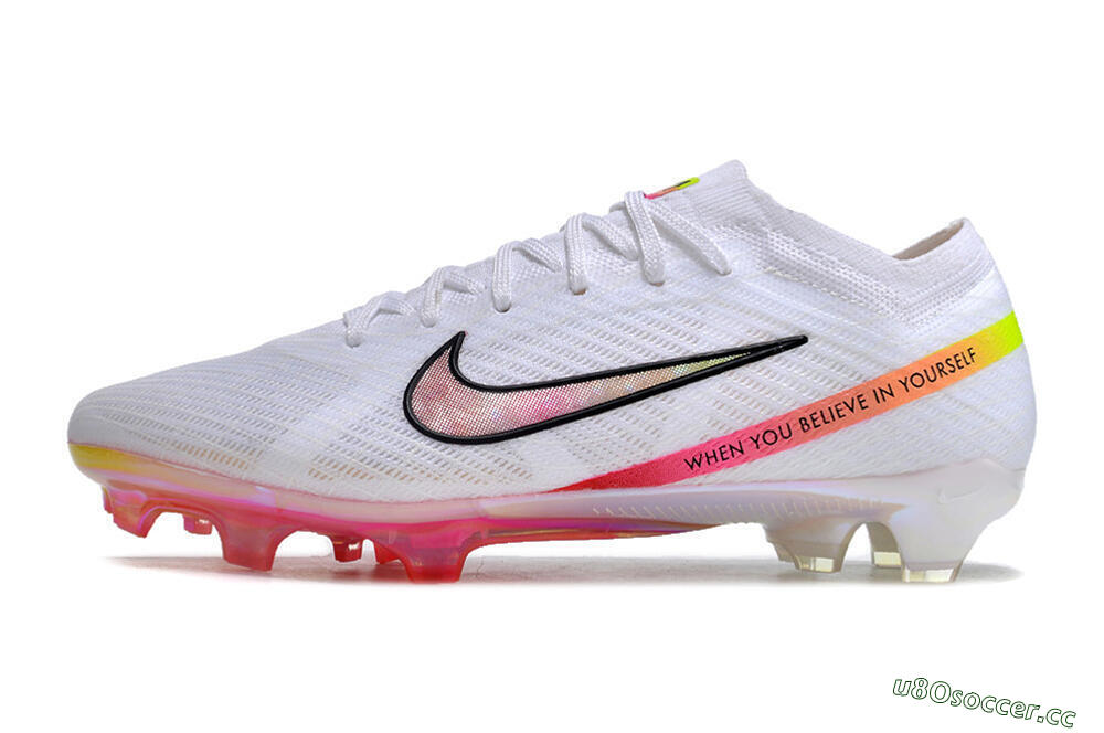 Unisex Nike Air Zoom Mercurial Vapor 15 Elite FG Firm Ground Low-Tops Football Boots - White/Pink/Black 0