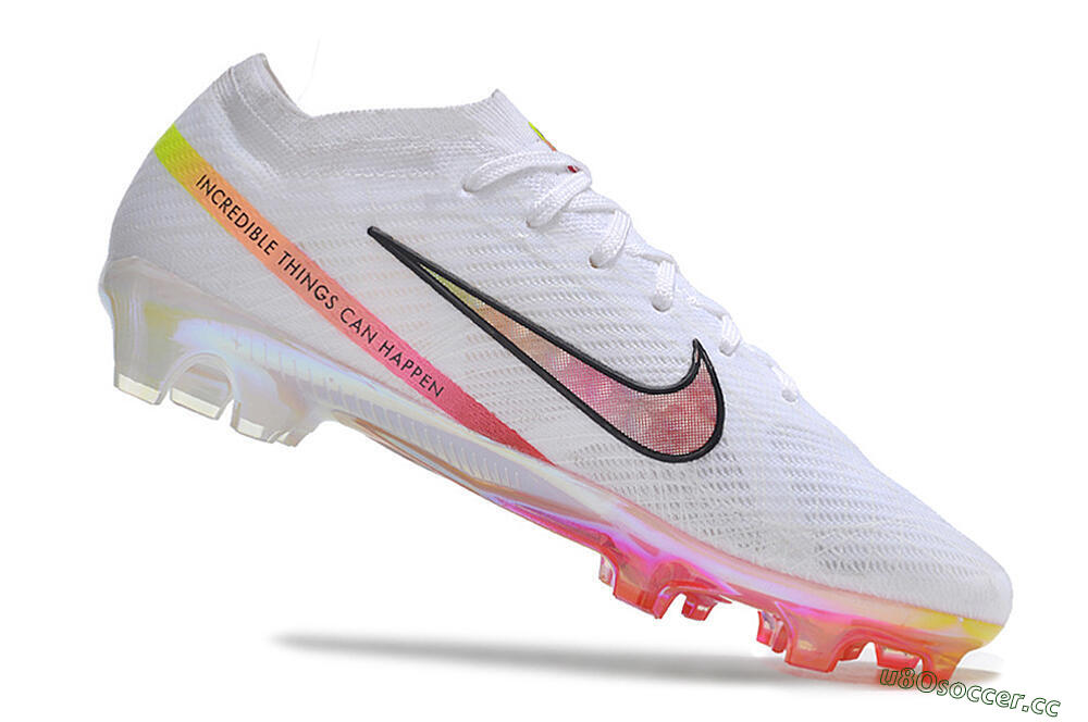 Unisex Nike Air Zoom Mercurial Vapor 15 Elite FG Firm Ground Low-Tops Football Boots - White/Pink/Black 4