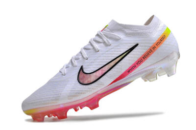 Unisex Nike Air Zoom Mercurial Vapor 15 Elite FG Firm Ground Low-Tops Football Boots - White/Pink/Black