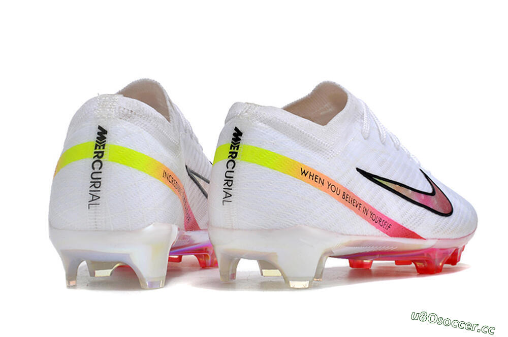 Unisex Nike Air Zoom Mercurial Vapor 15 Elite FG Firm Ground Low-Tops Football Boots - White/Pink/Black 6