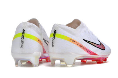 Unisex Nike Air Zoom Mercurial Vapor 15 Elite FG Firm Ground Low-Tops Football Boots - White/Pink/Black