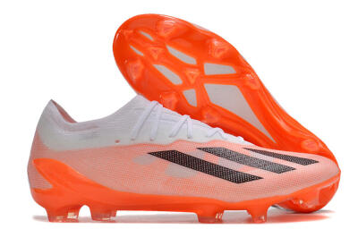 Men's Adidas X Crazyfast.1 FG Firm Ground Low-Tops Football Boots - White/Red/Black