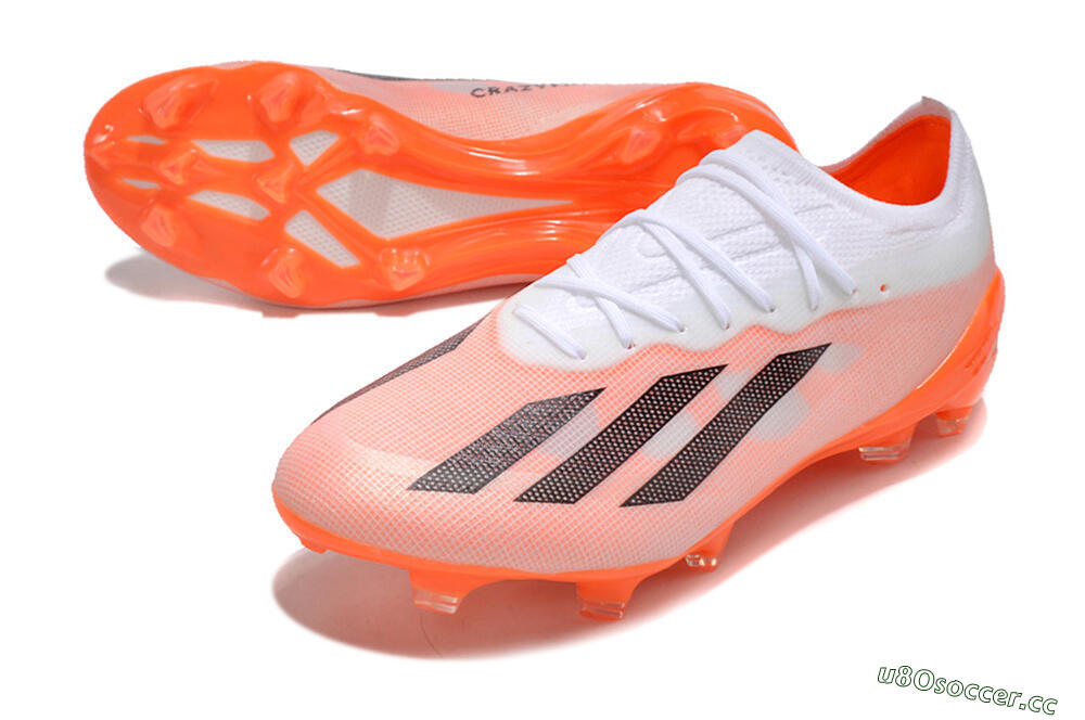 Men's Adidas X Crazyfast.1 FG Firm Ground Low-Tops Football Boots - White/Red/Black 3