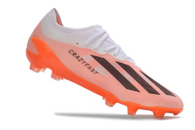 Men's Adidas X Crazyfast.1 FG Firm Ground Low-Tops Football Boots - White/Red/Black