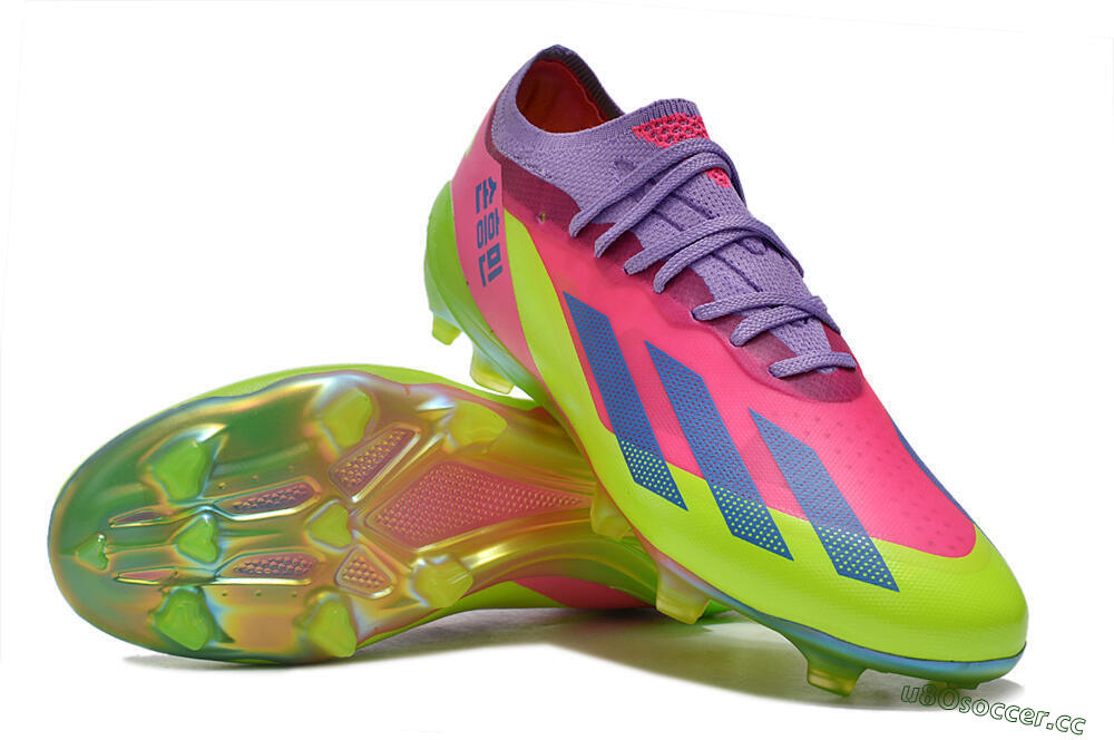 Unisex Adidas X Speedportal .1 2022 World Cup Boots FG Firm Ground Low-Tops Football Boots - Pink/Purple/Blue/Green 3