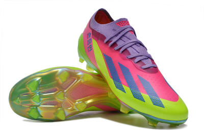 Unisex Adidas X Speedportal .1 2022 World Cup Boots FG Firm Ground Low-Tops Football Boots - Pink/Purple/Blue/Green
