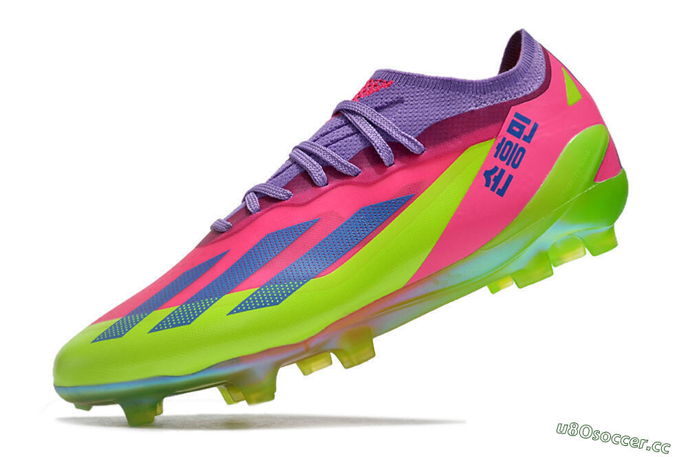 Unisex Adidas X Speedportal .1 2022 World Cup Boots FG Firm Ground Low-Tops Football Boots - Pink/Purple/Blue/Green 5