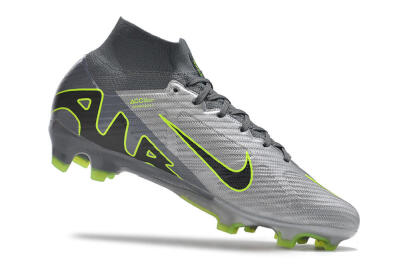 Men's Nike Air Zoom Mercurial Superfly 9 Elite FG Firm Ground High-Tops Football Boots - Grey/Silver/Black/Green