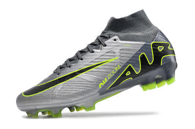 Men's Nike Air Zoom Mercurial Superfly 9 Elite FG Firm Ground High-Tops Football Boots - Grey/Silver/Black/Green
