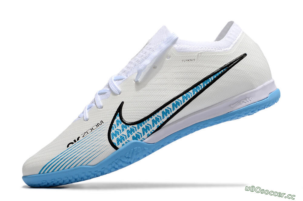 Unisex Nike Air Zoom Mercurial Vapor 15 Elite IC Indoor & Futsal Low-Tops Football Shoes - White/Blue/Black 5