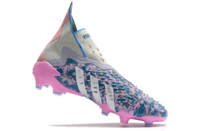 Unisex Adidas Predator Freak+ FG Firm Ground High-Tops Football Boots - Blue/Pink/White/Grey
