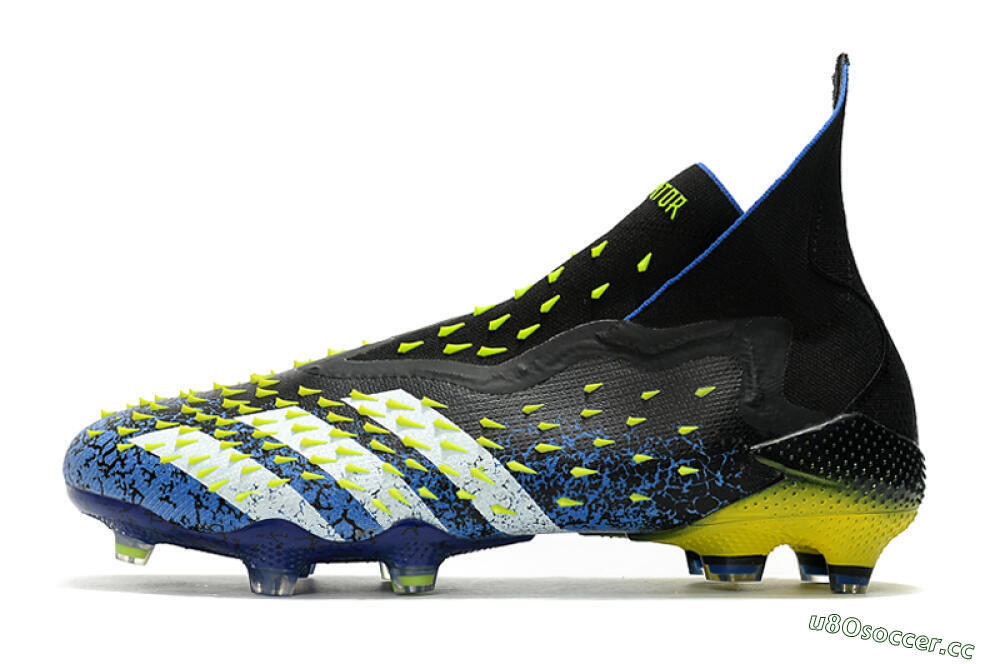Unisex Adidas Predator Freak+ FG Firm Ground High-Tops Football Boots - Black/White/Blue 0