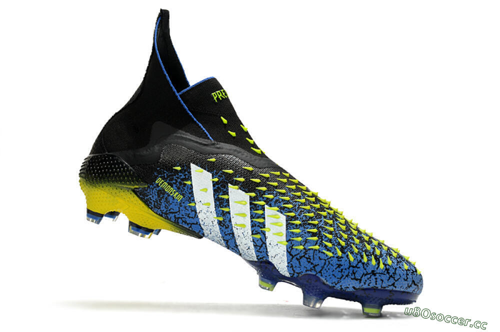 Unisex Adidas Predator Freak+ FG Firm Ground High-Tops Football Boots - Black/White/Blue 4