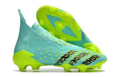 Unisex Adidas Predator Freak+ FG Firm Ground High-Tops Football Boots - Blue/Black/Green