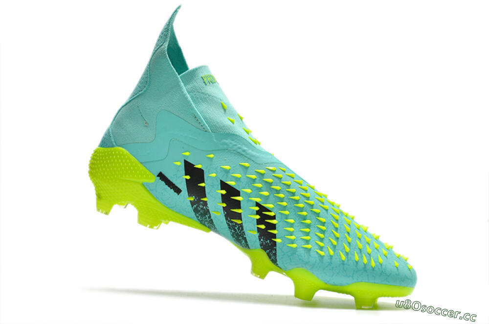 Unisex Adidas Predator Freak+ FG Firm Ground High-Tops Football Boots - Blue/Black/Green 4