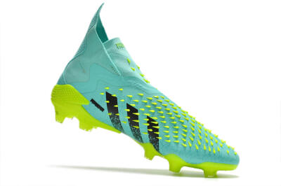 Unisex Adidas Predator Freak+ FG Firm Ground High-Tops Football Boots - Blue/Black/Green