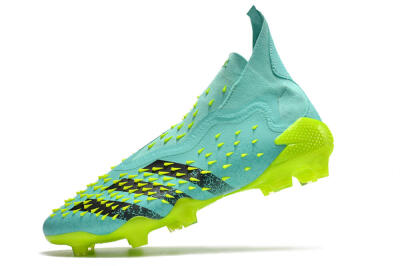 Unisex Adidas Predator Freak+ FG Firm Ground High-Tops Football Boots - Blue/Black/Green