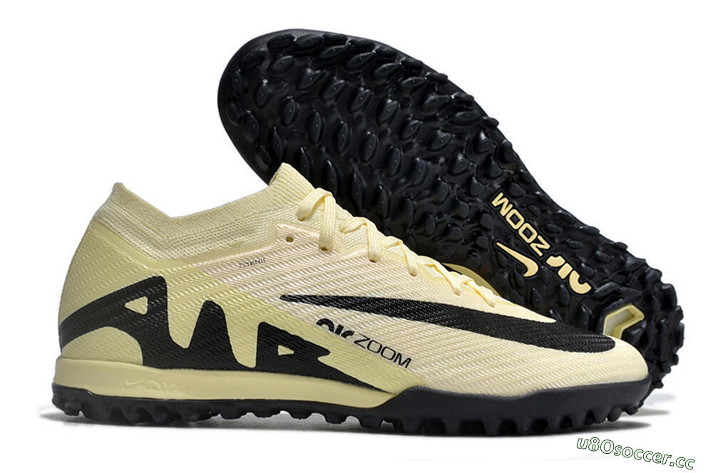Men's Nike Air Zoom Mercurial Vapor 15 Elite TF Artificial Turf Low-Tops Football Shoes - Beige/Black 2