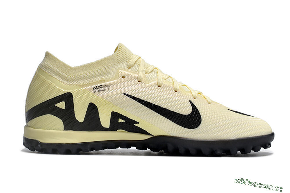 Men's Nike Air Zoom Mercurial Vapor 15 Elite TF Artificial Turf Low-Tops Football Shoes - Beige/Black 5