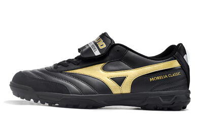 Men's Mizuno Morelia Classic TF Artificial Turf Low-Tops Football Shoes - Black/Gold