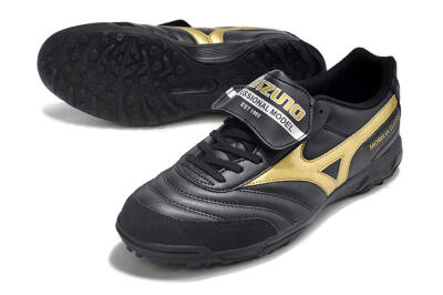 Men's Mizuno Morelia Classic TF Artificial Turf Low-Tops Football Shoes - Black/Gold