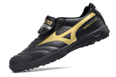 Men's Mizuno Morelia Classic TF Artificial Turf Low-Tops Football Shoes - Black/Gold
