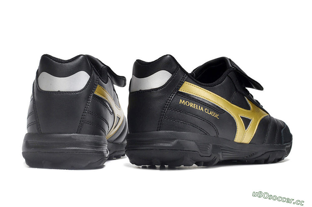 Men's Mizuno Morelia Classic TF Artificial Turf Low-Tops Football Shoes - Black/Gold 6