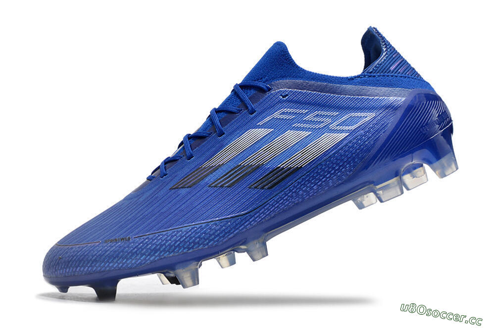 Men's Adidas F50 Adizero FG Firm Ground Low-Tops Football Boots - Blue/Silver/Black 5