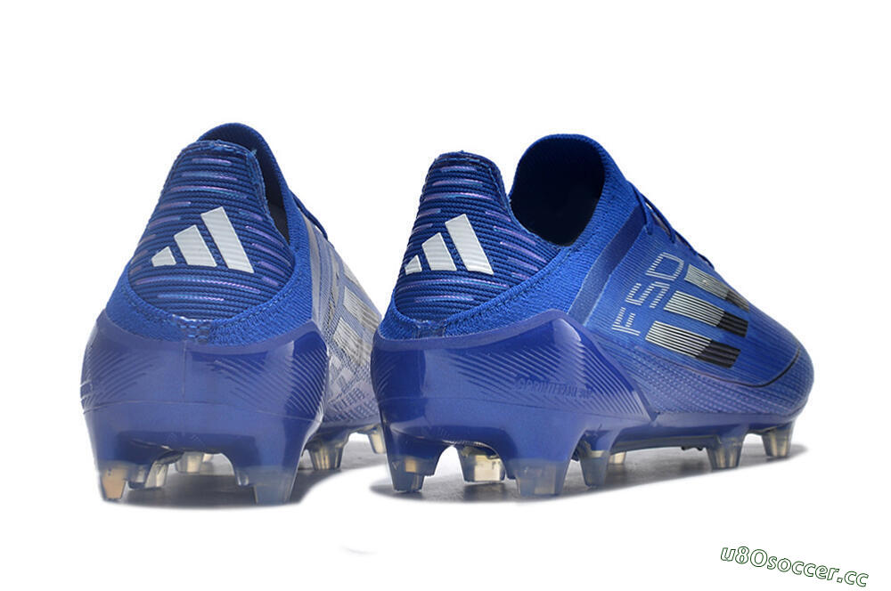 Men's Adidas F50 Adizero FG Firm Ground Low-Tops Football Boots - Blue/Silver/Black 6