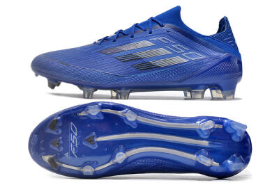 Men's Adidas F50 Adizero FG Firm Ground Low-Tops Football Boots - Blue/Silver/Black