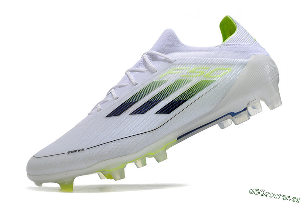 Men's Adidas F50 Adizero FG Firm Ground Low-Tops Football Boots - White/Black/Yellow 5