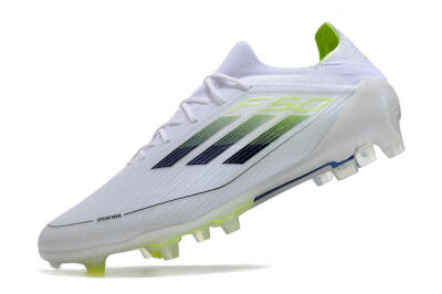 Men's Adidas F50 Adizero FG Firm Ground Low-Tops Football Boots - White/Black/Yellow