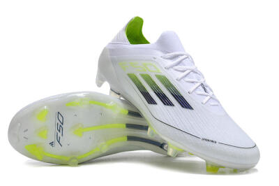 Men's Adidas F50 Adizero FG Firm Ground Low-Tops Football Boots - White/Black/Yellow