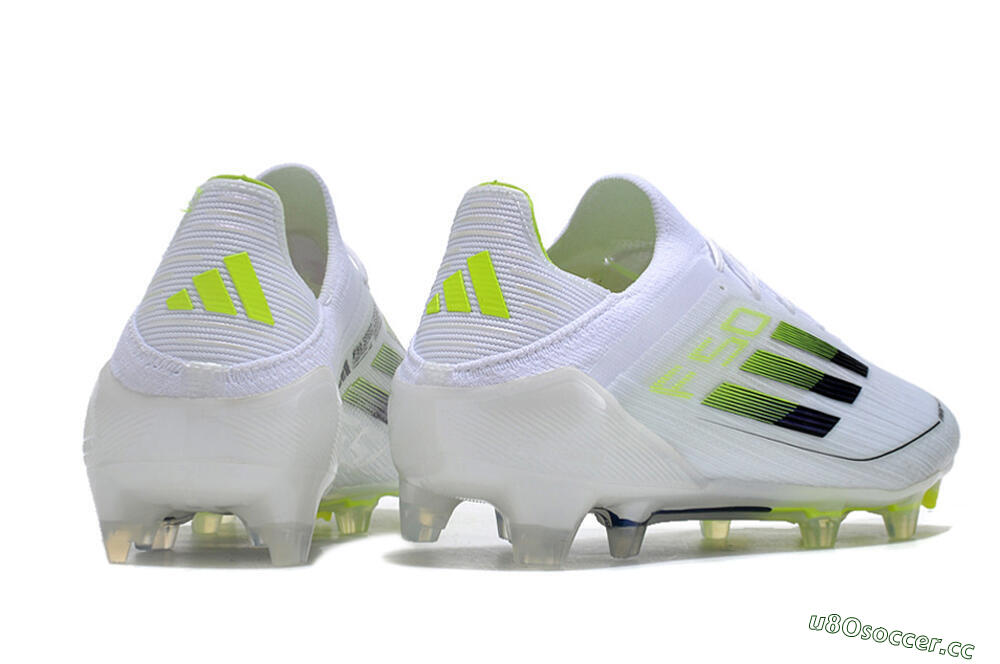 Men's Adidas F50 Adizero FG Firm Ground Low-Tops Football Boots - White/Black/Yellow 6